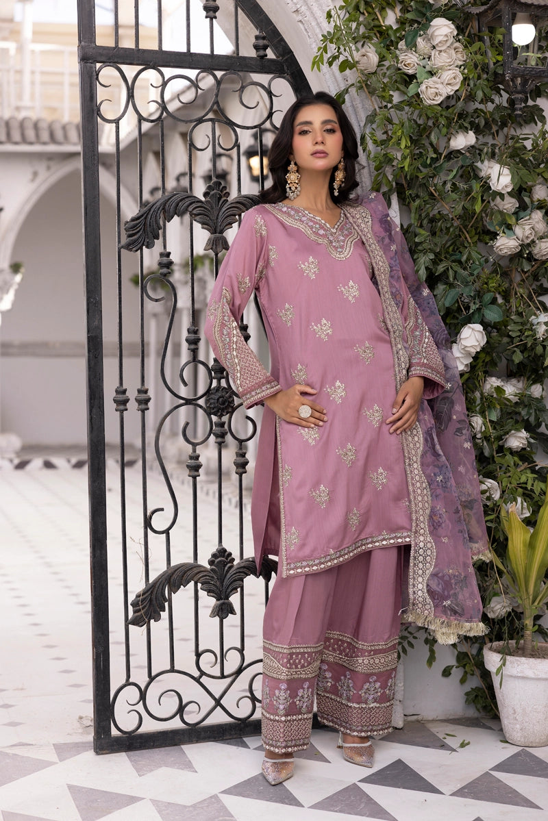 Ethnic Premium Inspired Eid Collection Outfit With Embroidered Farshi Salwar Eth02 - Desi Posh
