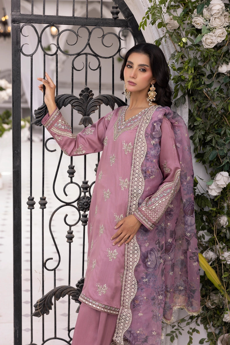 Ethnic Premium Inspired Eid Collection Outfit With Embroidered Farshi Salwar Eth02 - Desi Posh