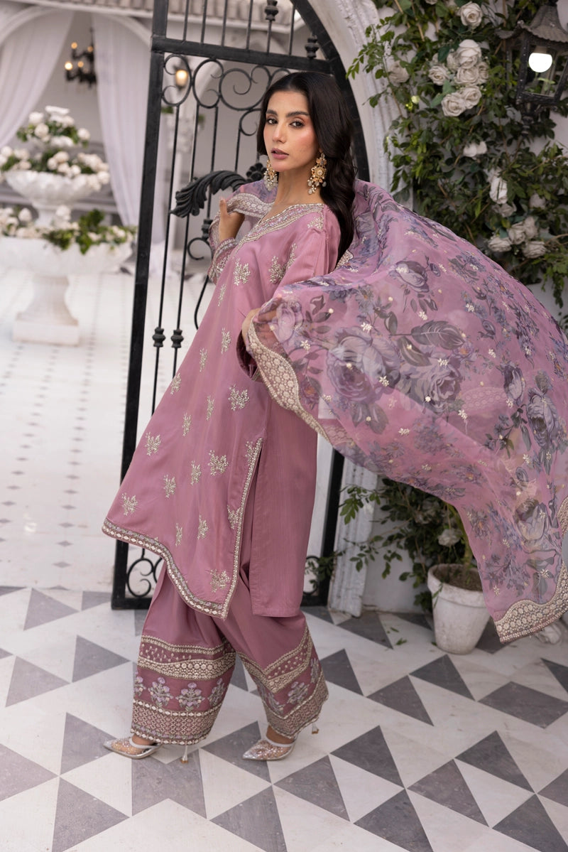 Ethnic Premium Inspired Eid Collection Outfit With Embroidered Farshi Salwar Eth02 - Desi Posh