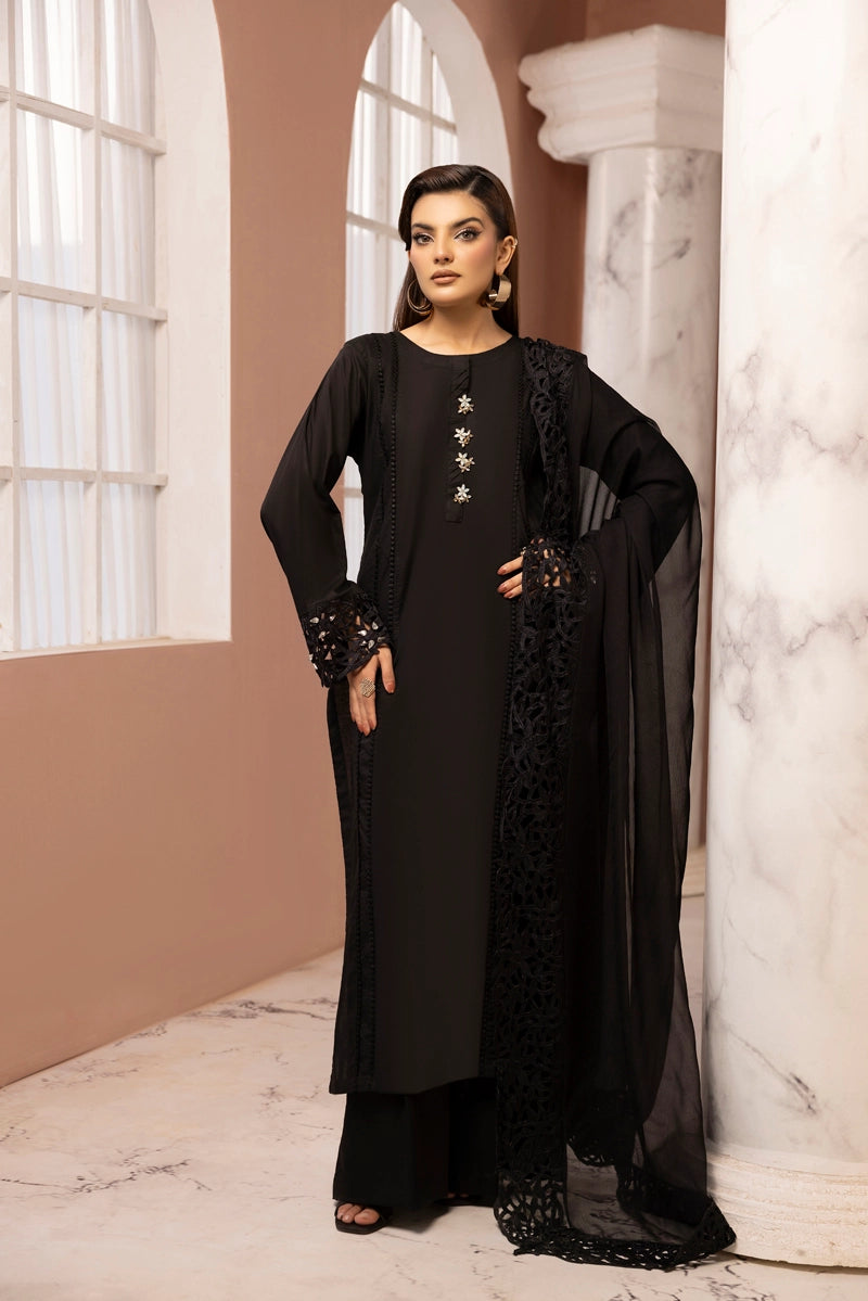 Nakhra Premium Cotton Ladies Desi Eid Outfit BEF05 Black - Desi Posh