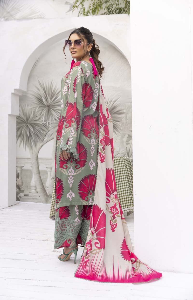 Maria B Inspired 3 Piece Winter Linen Kameez Outfit MP09A - Desi Posh