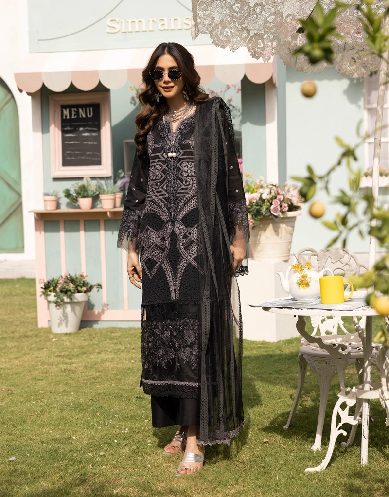 Maria B Luxe Inspired Ladies Black Chikan Kari Eid Outfit