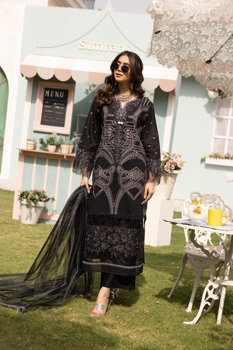 Maria B Luxe Inspired Ladies Black Chikan Kari Eid Outfit
