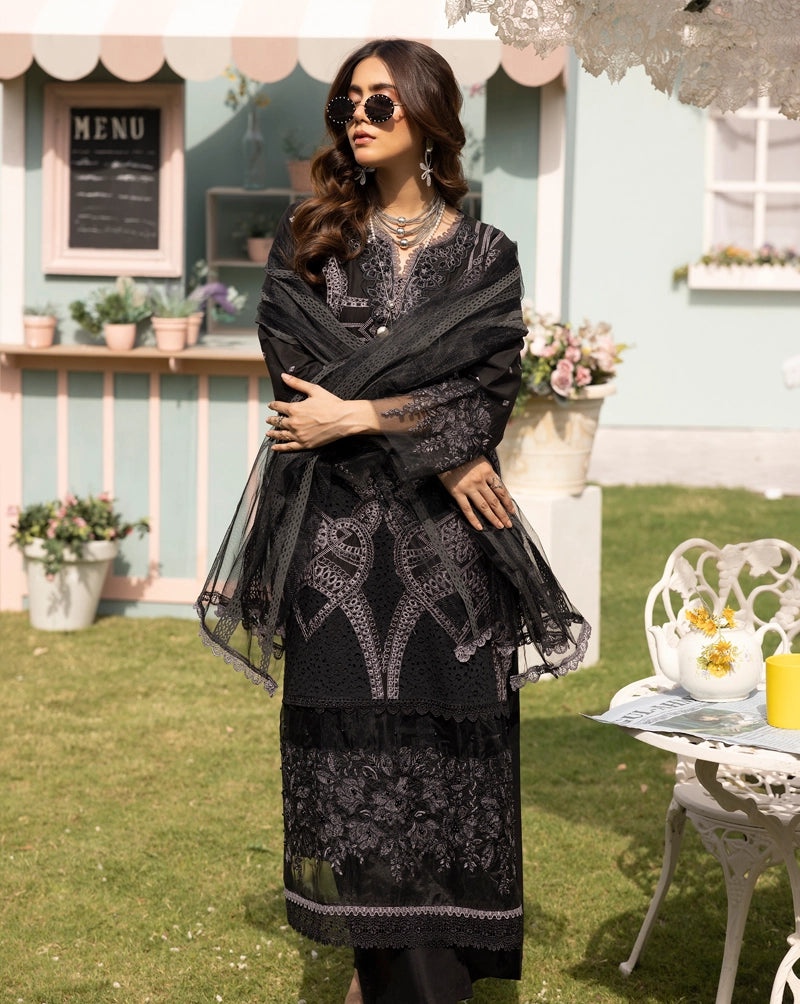 Maria B Luxe Inspired Ladies Black Chikan Kari Eid Outfit