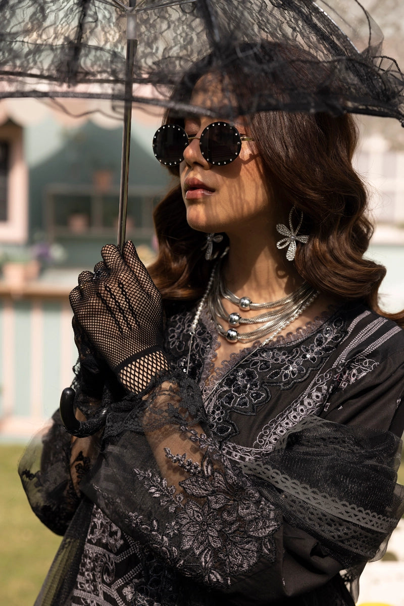Maria B Luxe Inspired Ladies Black Chikan Kari Eid Outfit