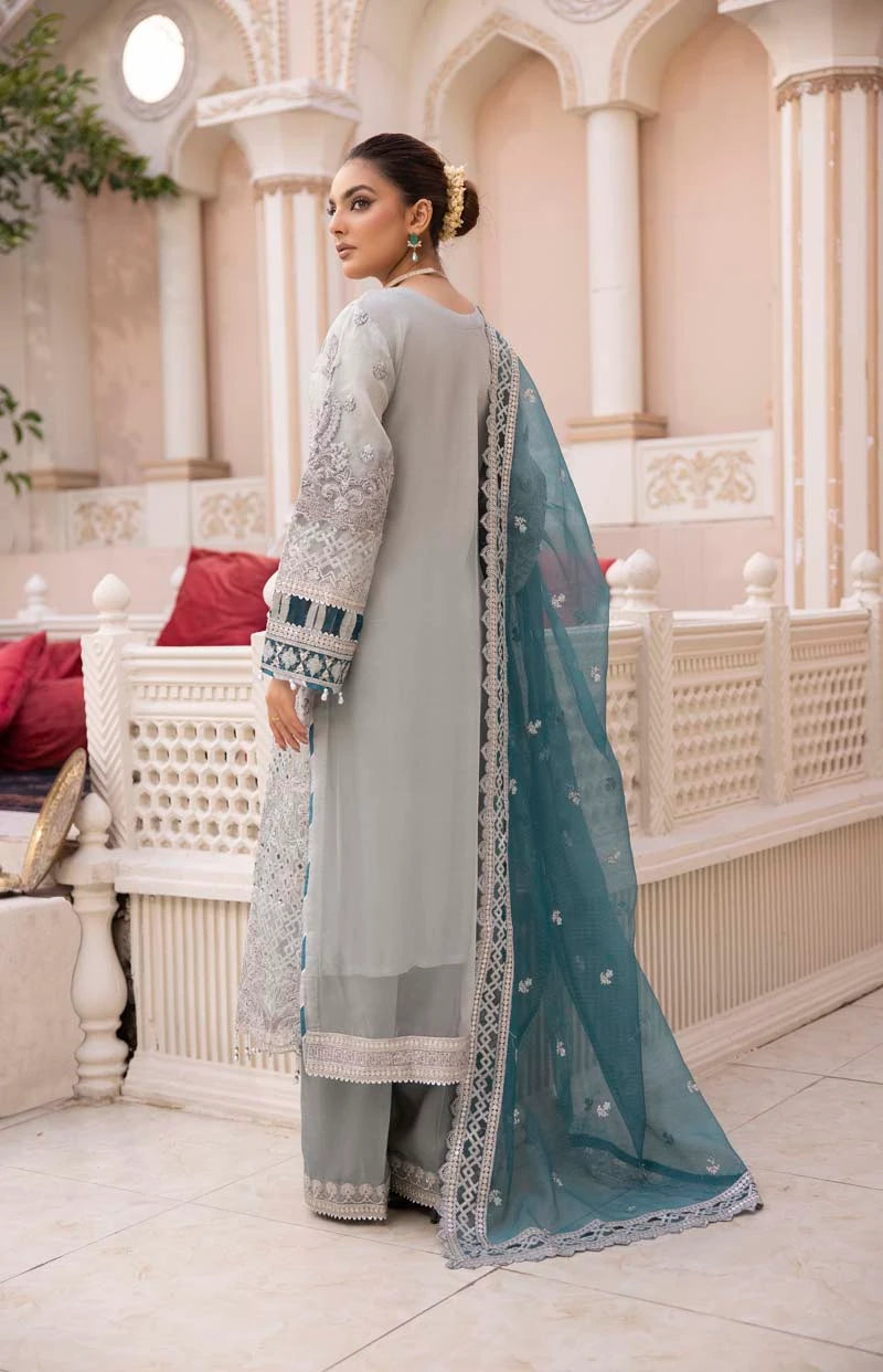 Imrozia Premium Inspired Embroidered 3 Piece Jadelite Wedding Outfit - Desi Posh