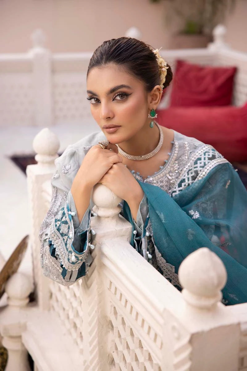 Imrozia Premium Inspired Embroidered 3 Piece Jadelite Wedding Outfit - Desi Posh