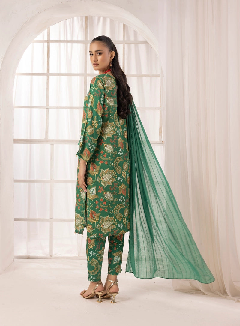 Nakhra 2 Floral Arabic Lawn Suit With Barocia Dupatta D4