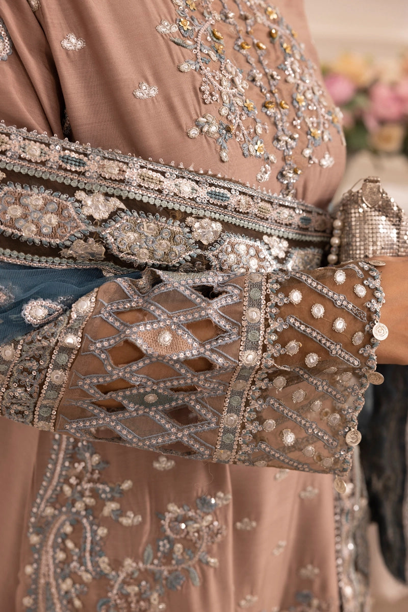 Imrozia Premium Inspired Embroidered 3 Piece Sharara Wedding Outfit
