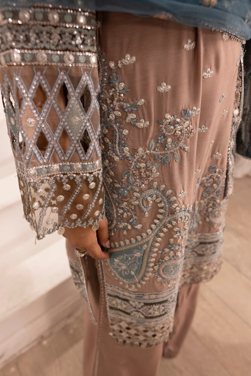 Imrozia Premium Inspired Embroidered 3 Piece Sharara Wedding Outfit