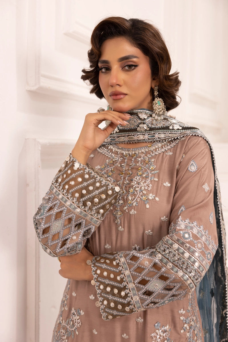 Imrozia Premium Inspired Embroidered 3 Piece Sharara Wedding Outfit