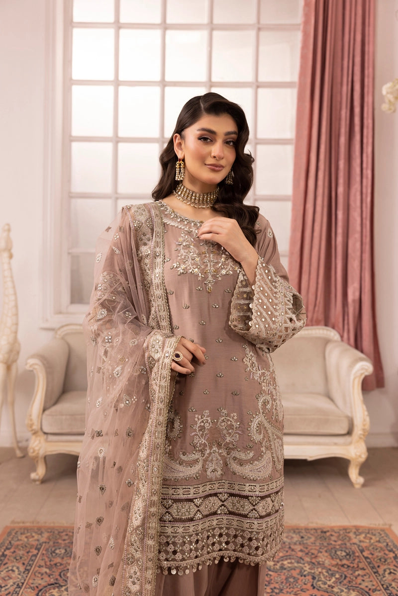 Imrozia Premium Inspired Embroidered 3 Piece Farshi Salwar Wedding Outfit - Desi Posh