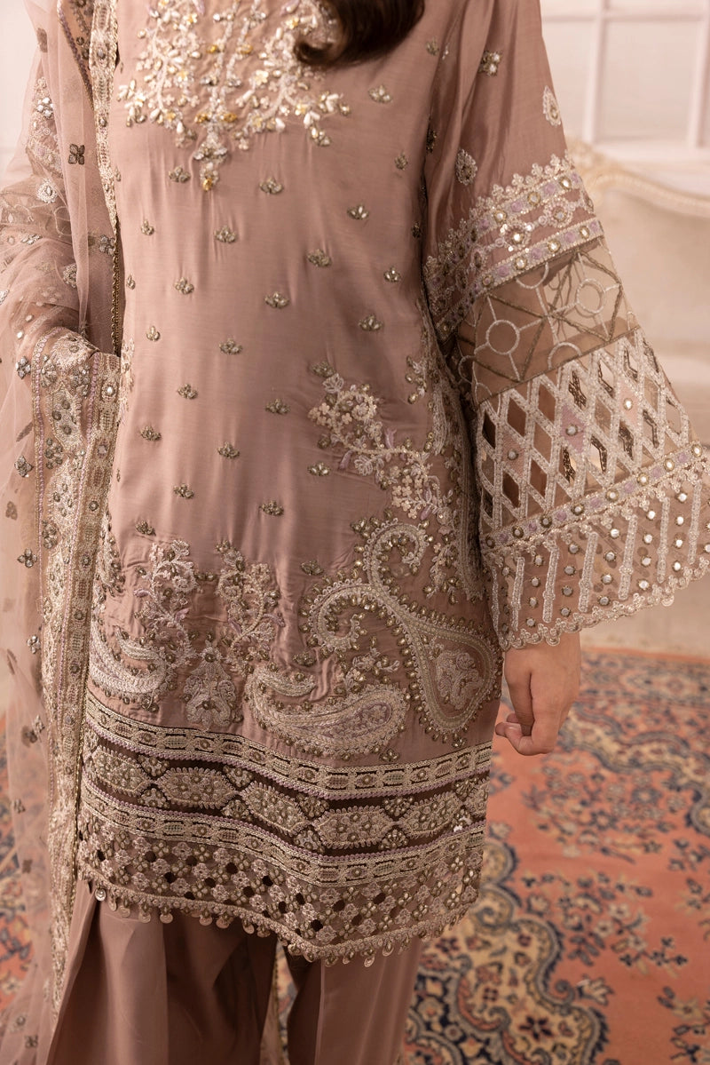 Imrozia Premium Inspired Embroidered 3 Piece Farshi Salwar Wedding Outfit - Desi Posh