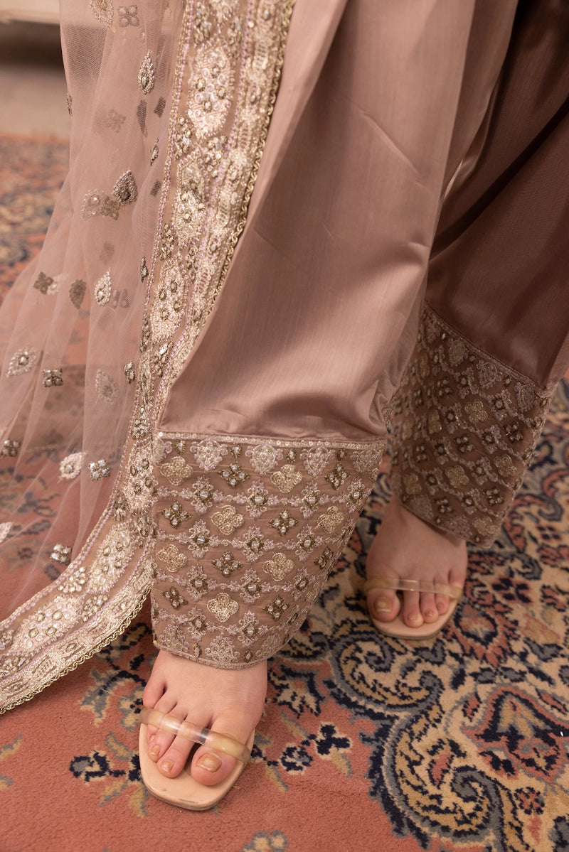 Imrozia Premium Inspired Embroidered 3 Piece Farshi Salwar Wedding Outfit - Desi Posh