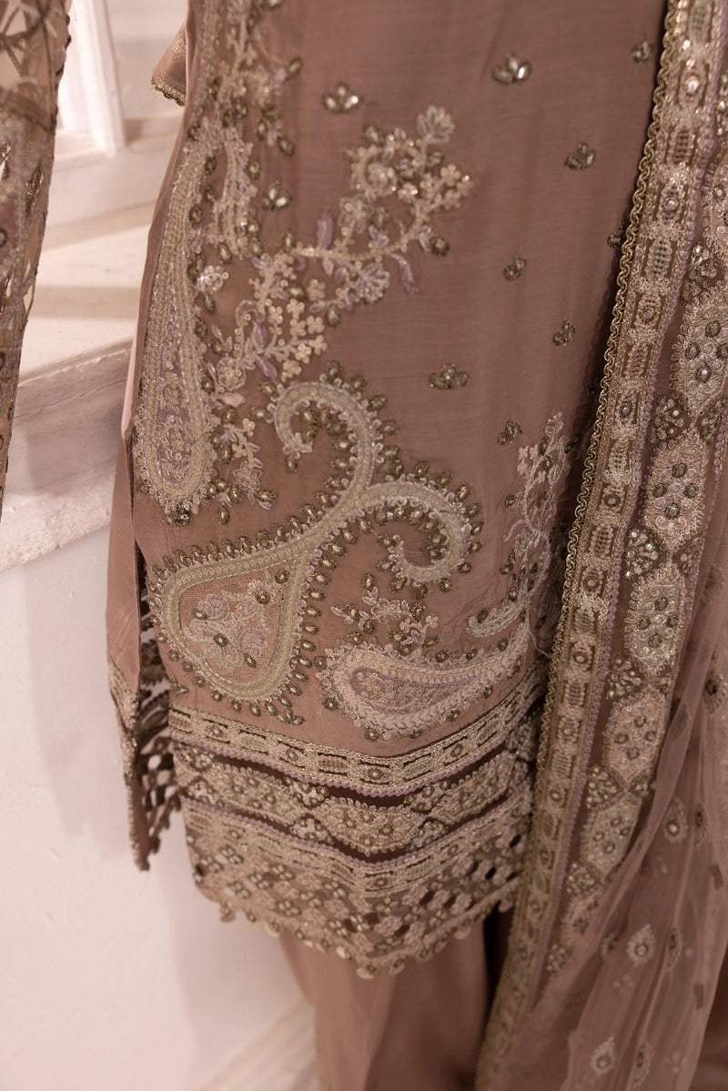 Imrozia Premium Inspired Embroidered 3 Piece Farshi Salwar Wedding Outfit - Desi Posh