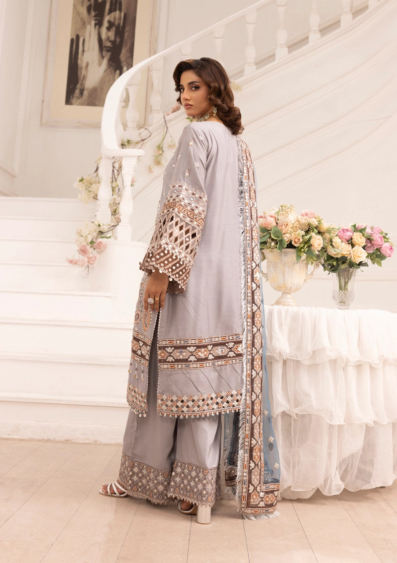 Imrozia Premium Inspired Embroidered 3 Piece Palazzo Wedding Outfit