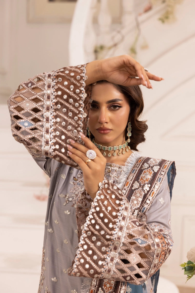 Imrozia Premium Inspired Embroidered 3 Piece Palazzo Wedding Outfit