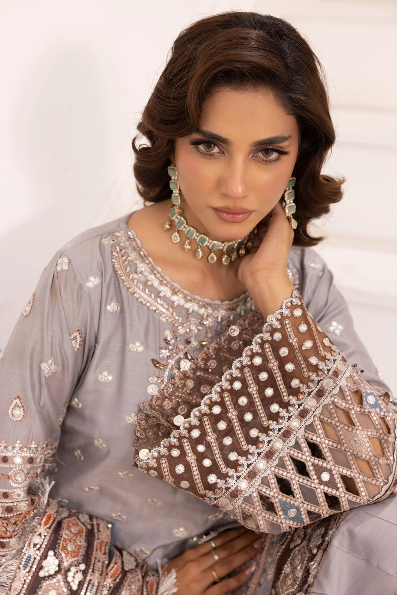 Imrozia Premium Inspired Embroidered 3 Piece Palazzo Wedding Outfit