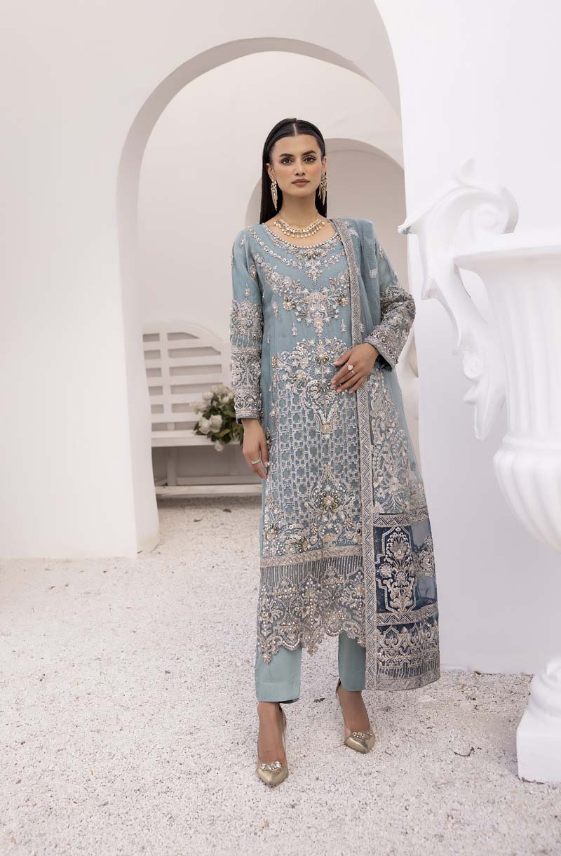 Imrozia Premium Inspired Embroidered 3 Piece Anora Wedding Outfit - Desi Posh