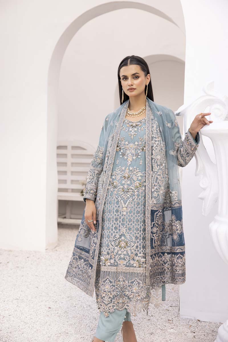 Imrozia Premium Inspired Embroidered 3 Piece Anora Wedding Outfit - Desi Posh