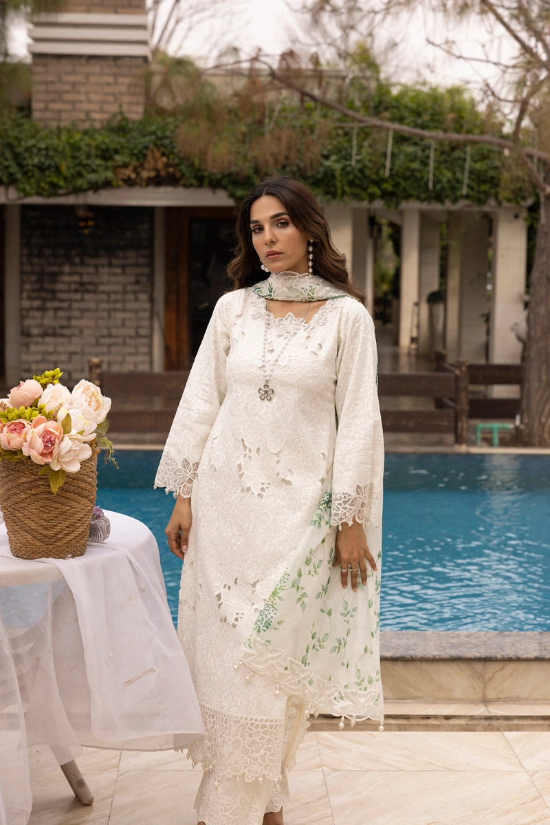 Ivana Luxe Chikan Embroidered 3 Piece Outfit With Net Dupatta AL1000