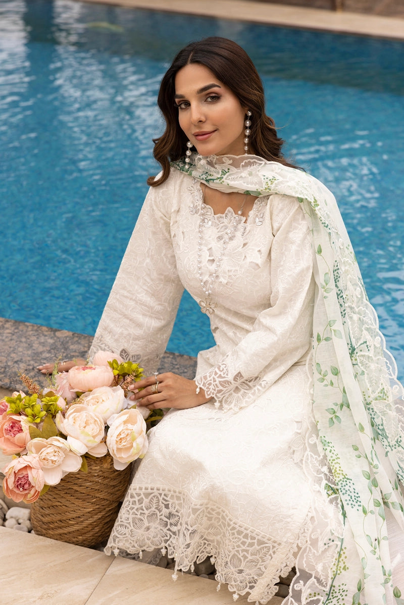 Ivana Luxe Chikan Embroidered 3 Piece Outfit With Net Dupatta AL1000