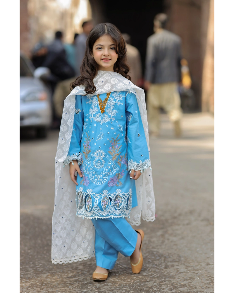 Ally's Mummy & Me Girls Chikan Kari Eid Outfit AL984K