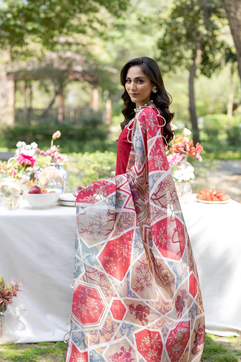 Ivana Luxury Maroon Chikan Kari Embroidered Desi Eid Outfit SIG18 - Desi Posh