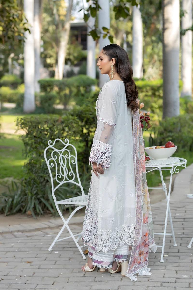 Ivana Luxury White Chikan Kari Embroidered Desi Eid Outfit SIG13 - Desi Posh