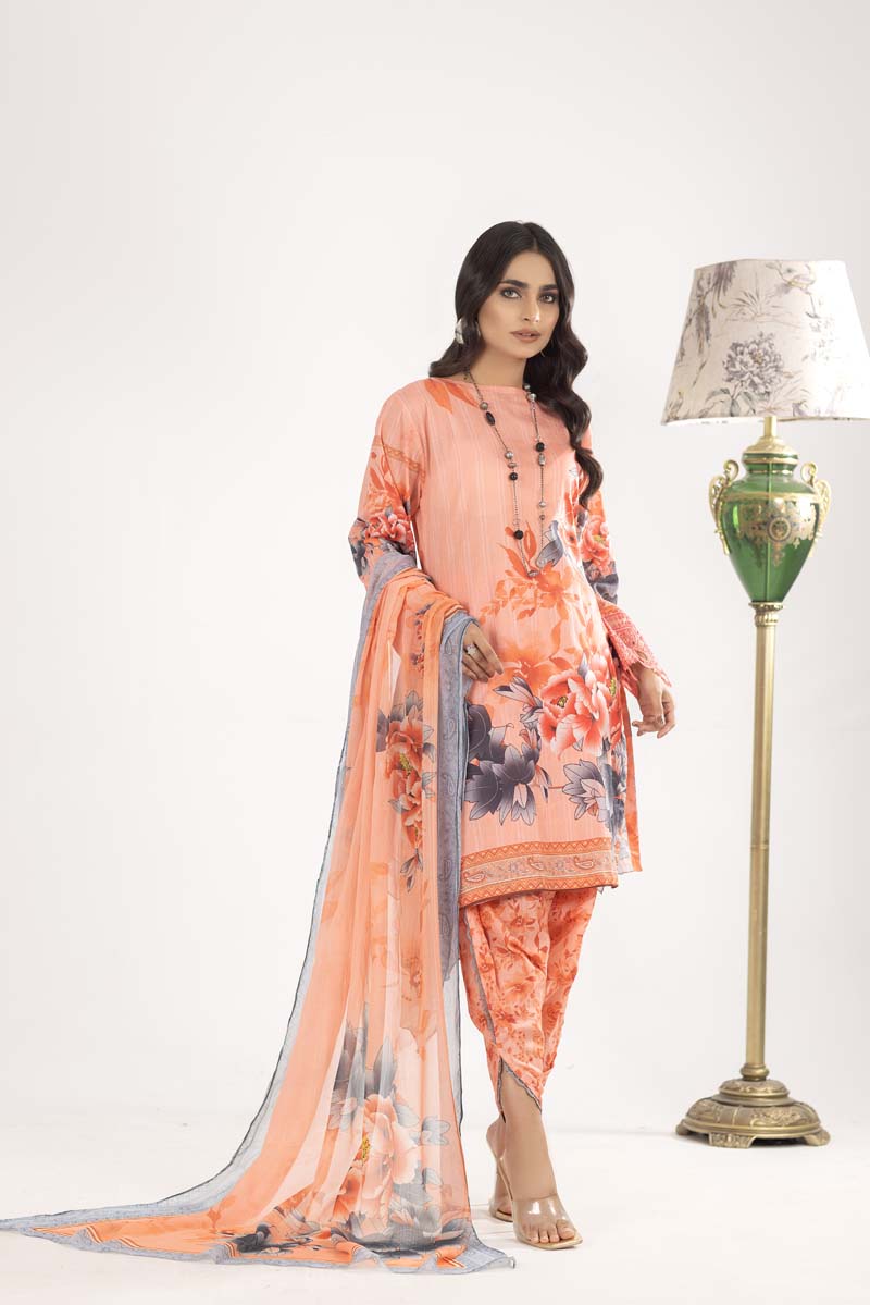 Maria B Inspired M.Prints 3 Piece Lawn Outfit MD04 - Desi Posh