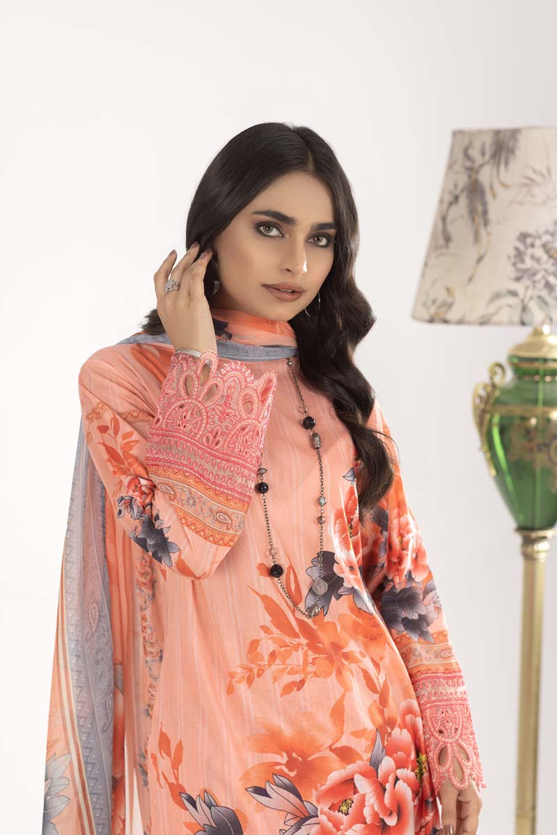 Maria B Inspired M.Prints 3 Piece Lawn Outfit MD04 - Desi Posh