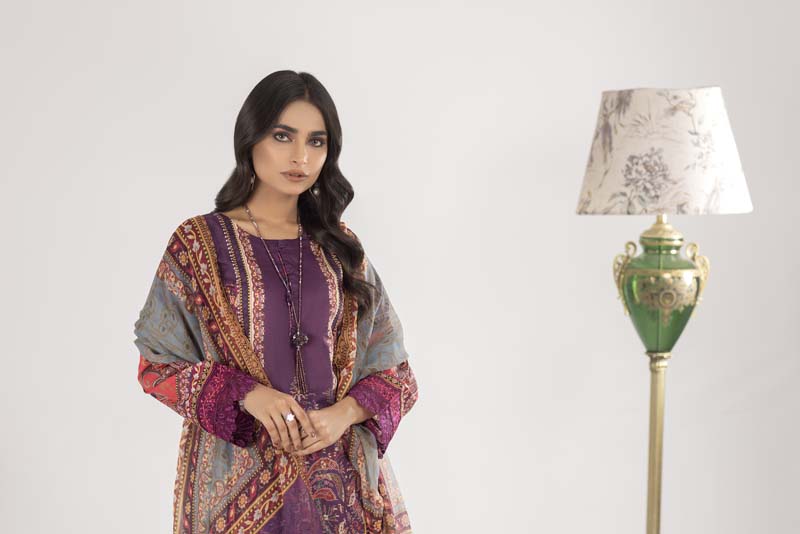 Maria B Inspired M.Prints 3 Piece Lawn Outfit MD03 - Desi Posh