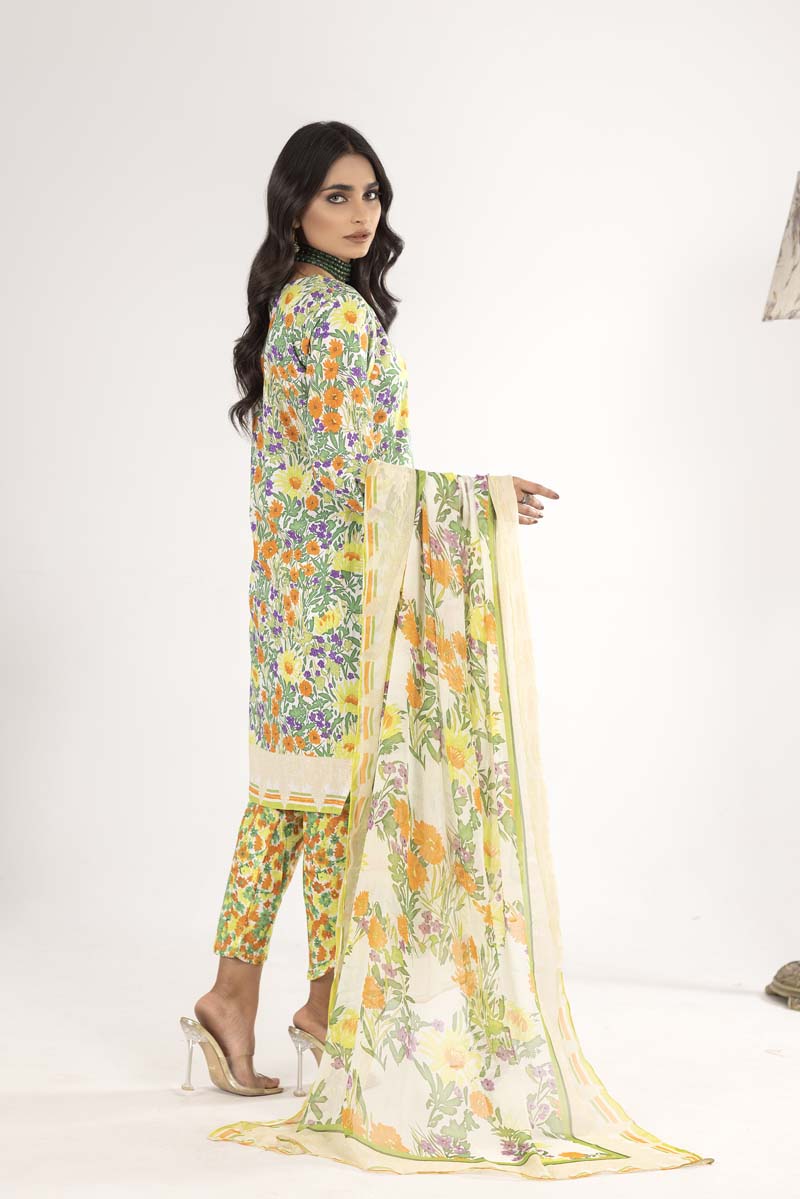 Maria B Inspired M.Prints 3 Piece Lawn Outfit MD01 - Desi Posh