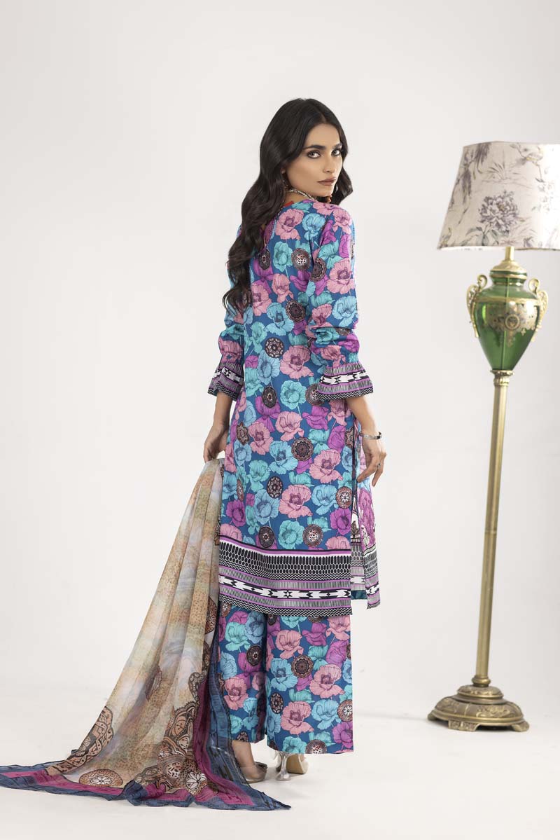 Maria B Inspired M.Prints 3 Piece Lawn Outfit MD02 - Desi Posh