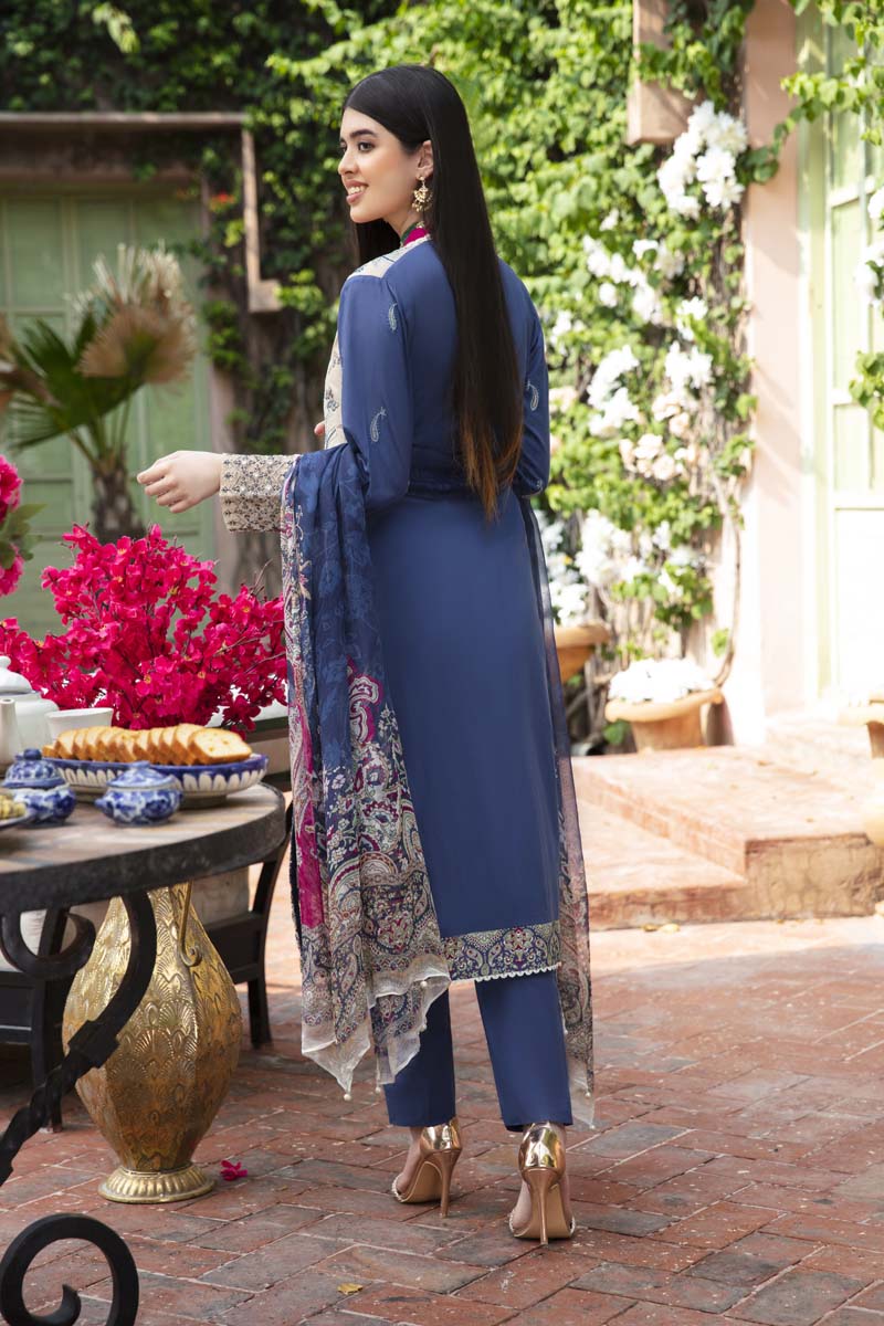 Fiesta Mother & Daughter Ladies Readymade Blue Lawn Outfit - Desi Posh