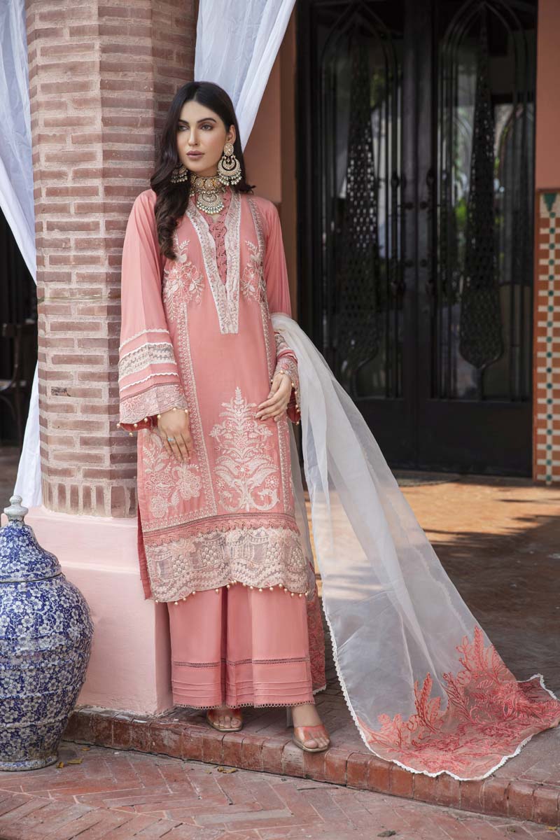 Fiesta Mother & Daughter Ladies Readymade Peach Lawn Outfit - Desi Posh