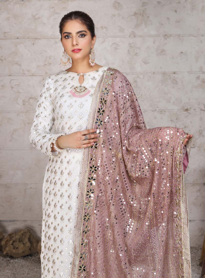 Imrozia Inspired Riwayat Embroidered Pink and Green 3 Piece Wedding Outfit - Desi Posh
