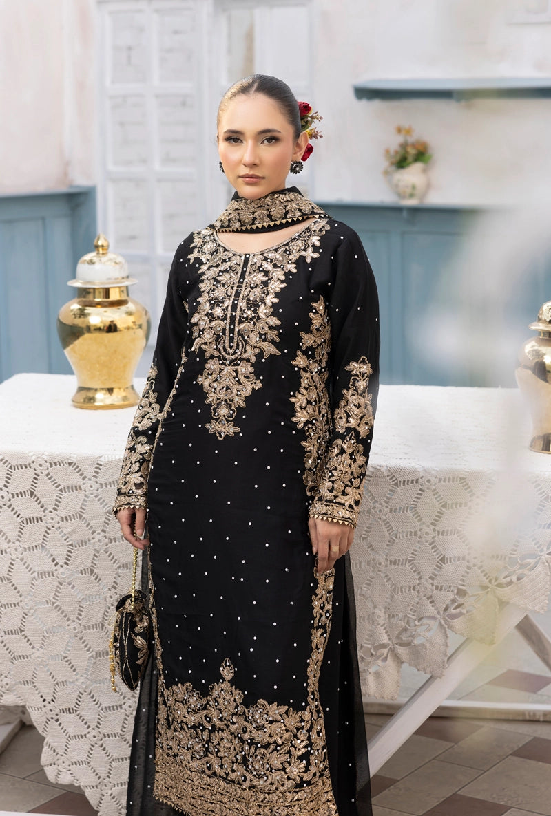 Aliyah Wedding Collection Ladies Chiffon Sharara Black Oufit