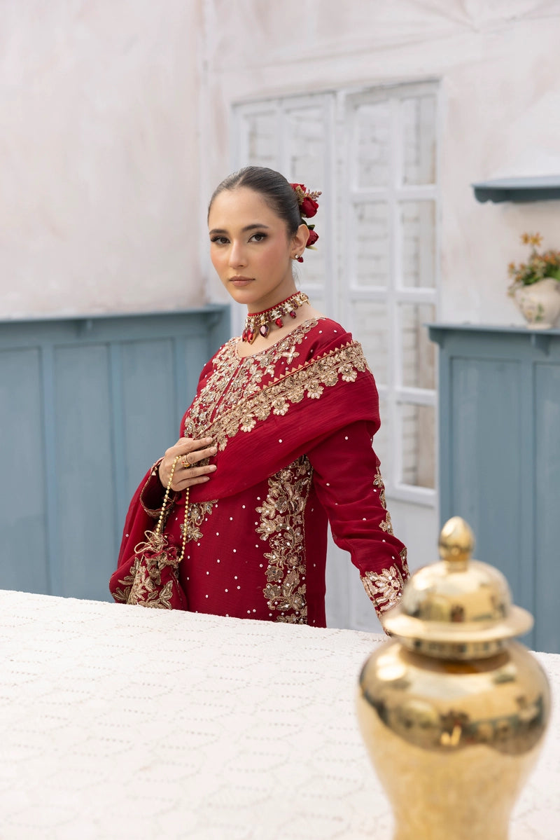Aliyah Wedding Collection Ladies Chiffon Sharara Maroon Oufit