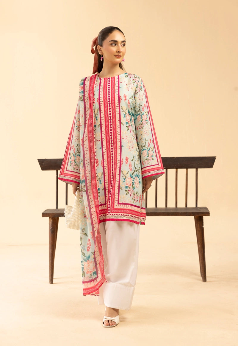 Sania Maskatiya 4 Piece Summer Lawn Suit With Palazzo Trousers & Salwar CRP2599 - Desi Posh