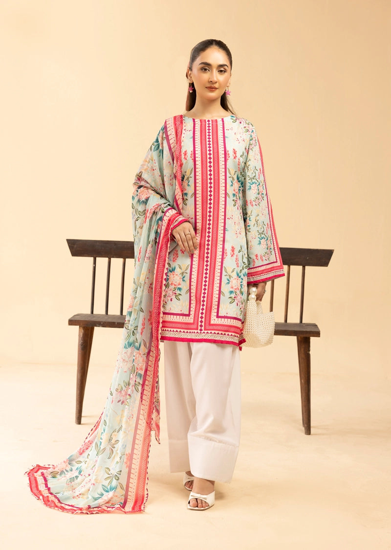 Sania Maskatiya 4 Piece Summer Lawn Suit With Palazzo Trousers & Salwar CRP2599 - Desi Posh