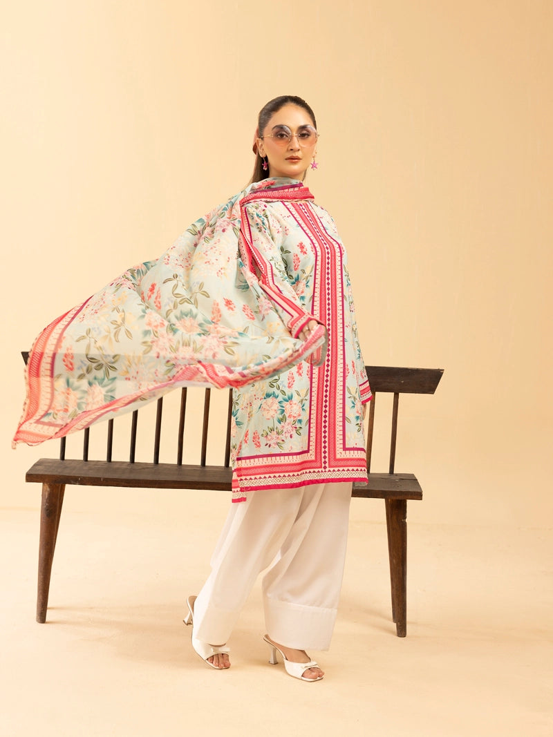 Sania Maskatiya 4 Piece Summer Lawn Suit With Palazzo Trousers & Salwar CRP2599 - Desi Posh
