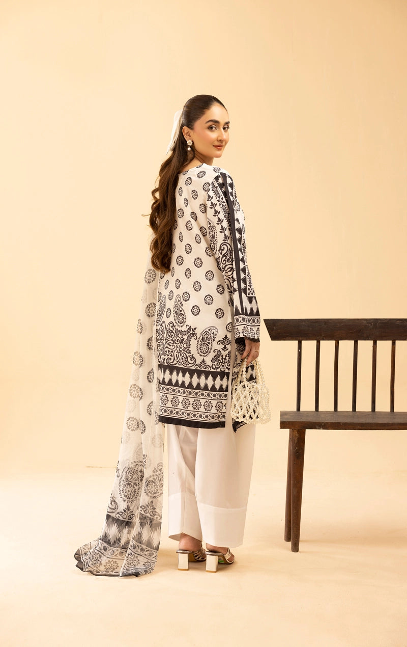 Sania Maskatiya 4 Piece Summer Lawn Suit With Palazzo Trousers & Salwar CRP25146