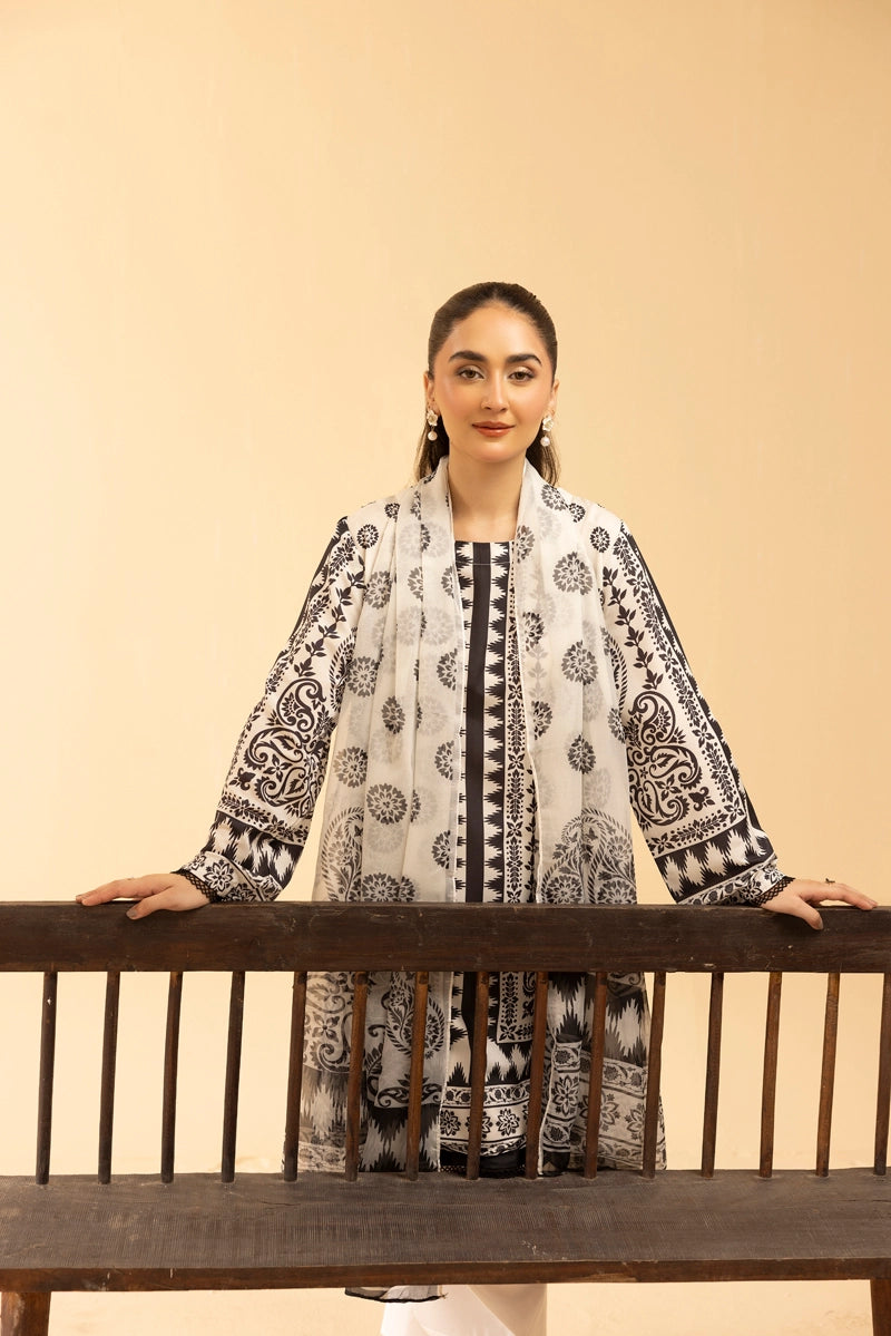 Sania Maskatiya 4 Piece Summer Lawn Suit With Palazzo Trousers & Salwar CRP25146