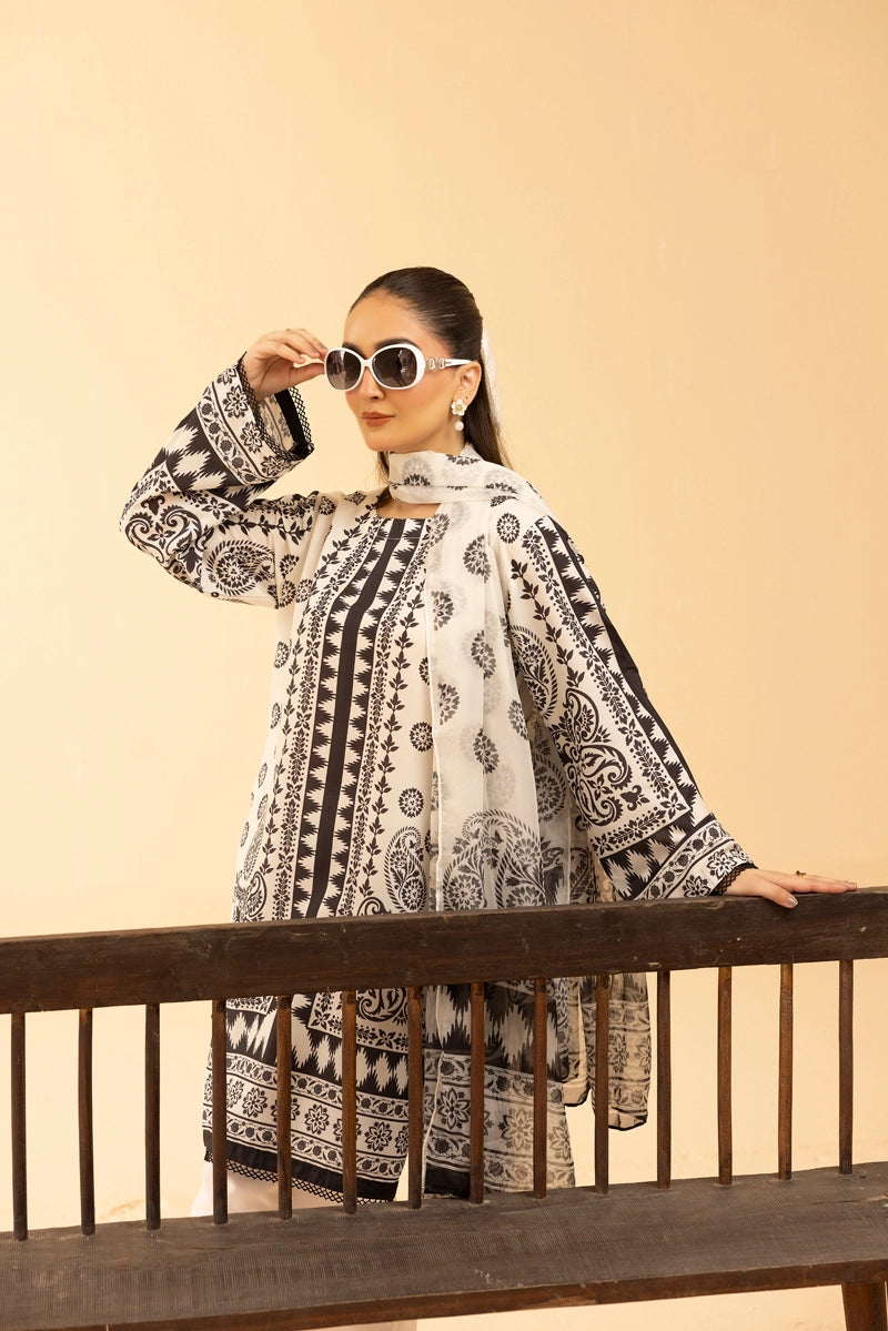 Sania Maskatiya 4 Piece Summer Lawn Suit With Palazzo Trousers & Salwar CRP25146