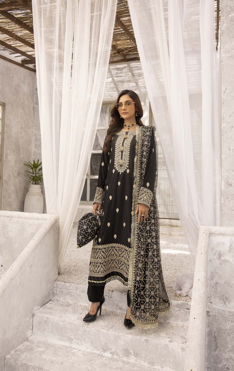 black eid dresses Buy Embroidered Silk Shirt with Sharara Black Eid Dress SMALL
