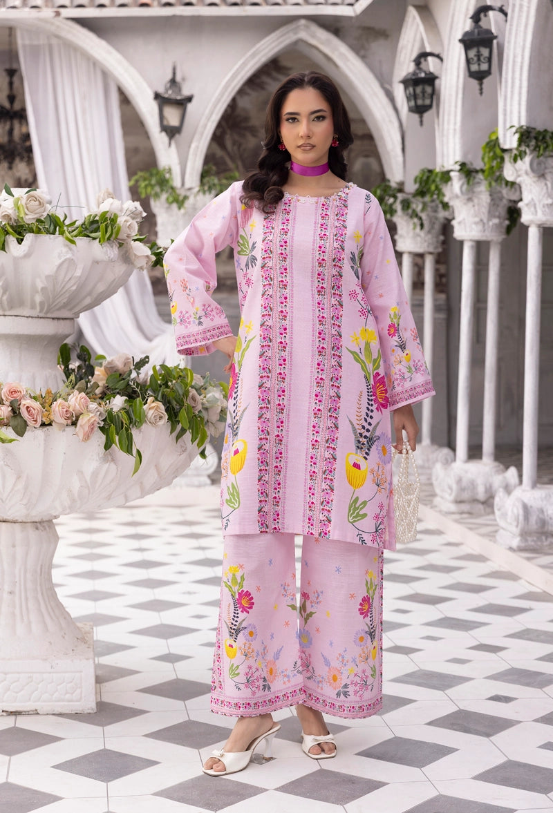 Sapphire Inspired 2 Piece Co-ords Khaddar Winter Outfit Pink
