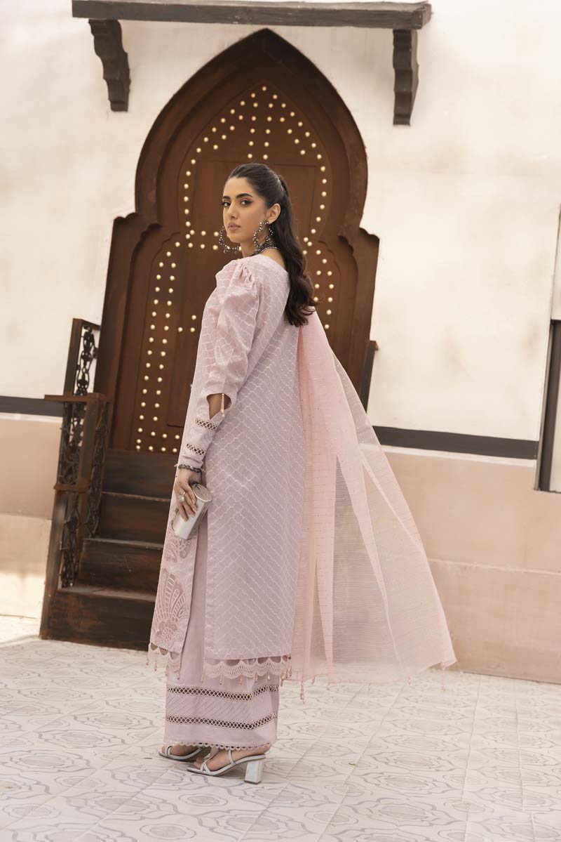 Ally's Luxury Lawn Chikan Kari Eid Suit Lilac AL707 - Desi Posh