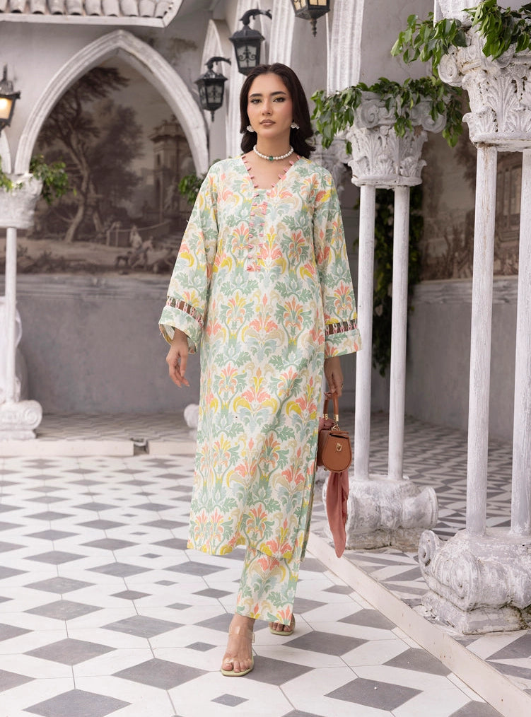 Sapphire Inspired 2 Piece Co-ords Khaddar Winter Outfit Mint