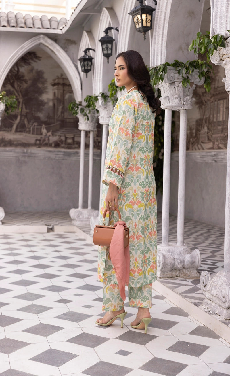 Sapphire Inspired 2 Piece Co-ords Khaddar Winter Outfit Mint